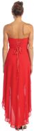 Strapless High Low Formal Prom Dress with Twist at Bust back